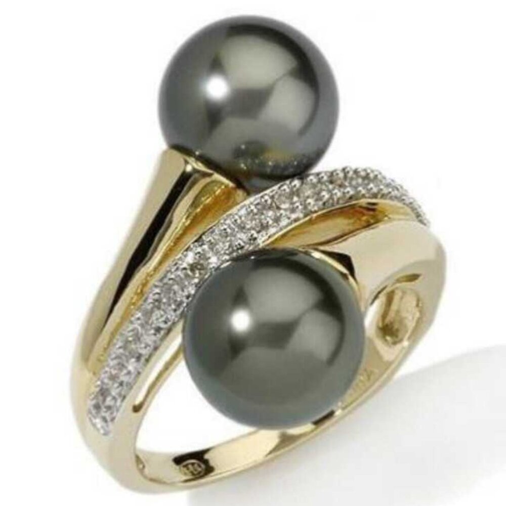 WHITEGOLD CITRINE BRIDAL WEDDING RING - Picture 2 of 7